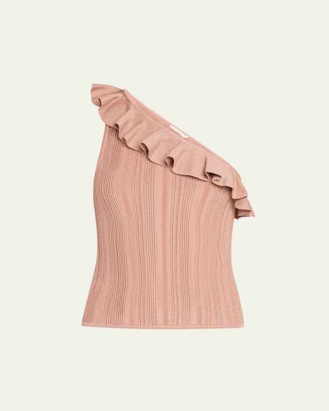 Lucky Metallic Frill Tank Top